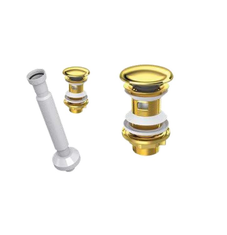 Elixir Pop Up Sifon Seramik Başlıklı Altın ve Körüklü Gider Borusu Taşma Delikli